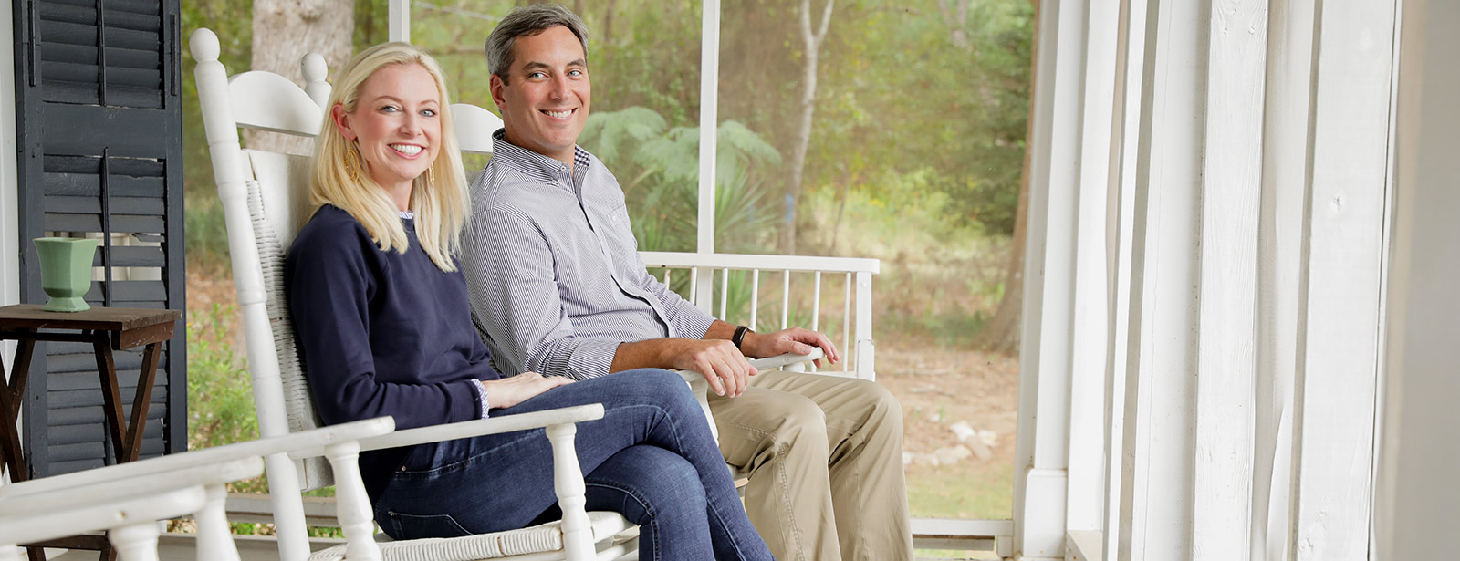 Couple on front porch.